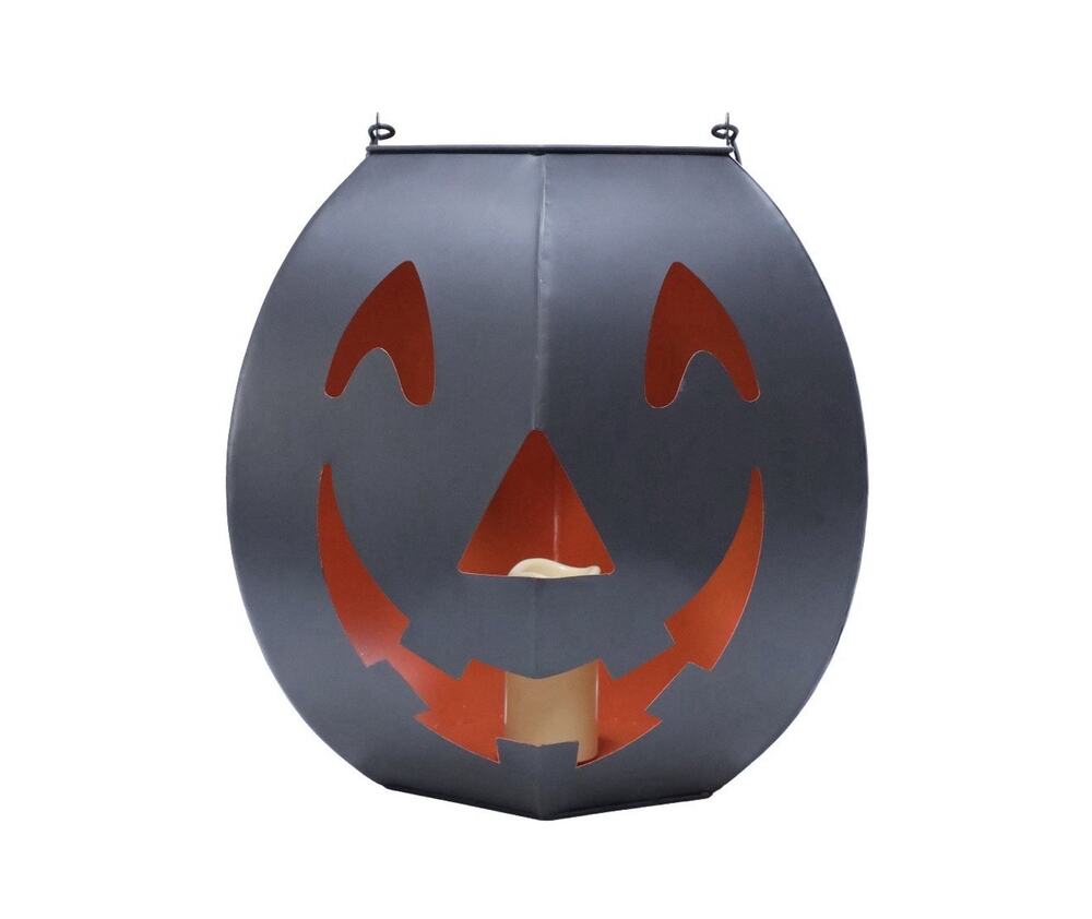 Way To Celebrate Walmart Jumbo Halloween Pumpkin 25” Black Metal Lantern